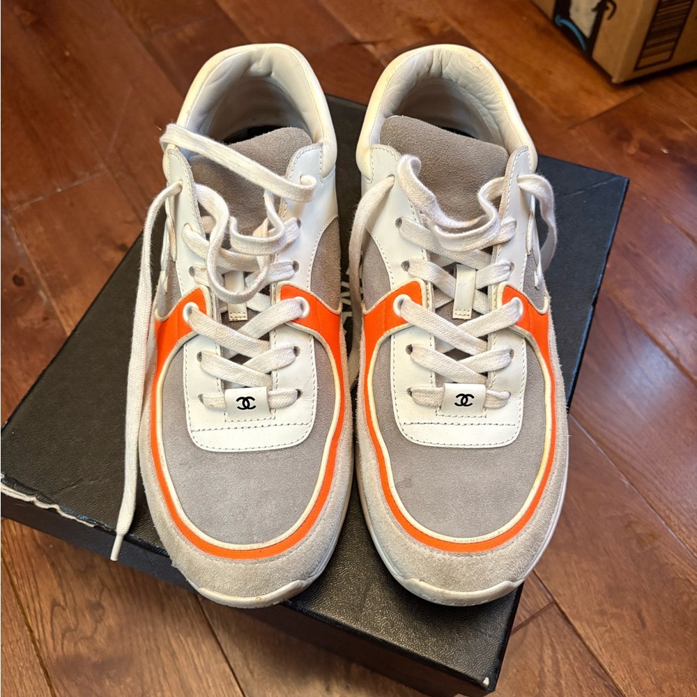 Chanel Leather & Suede Sneakers - Picture 11 of 16